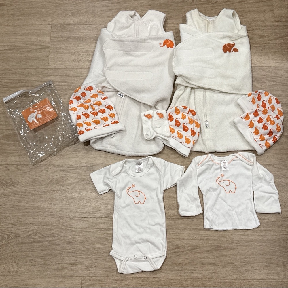 HALO SleepSack Swaddles baby shirt onesie cap socks bundle set
